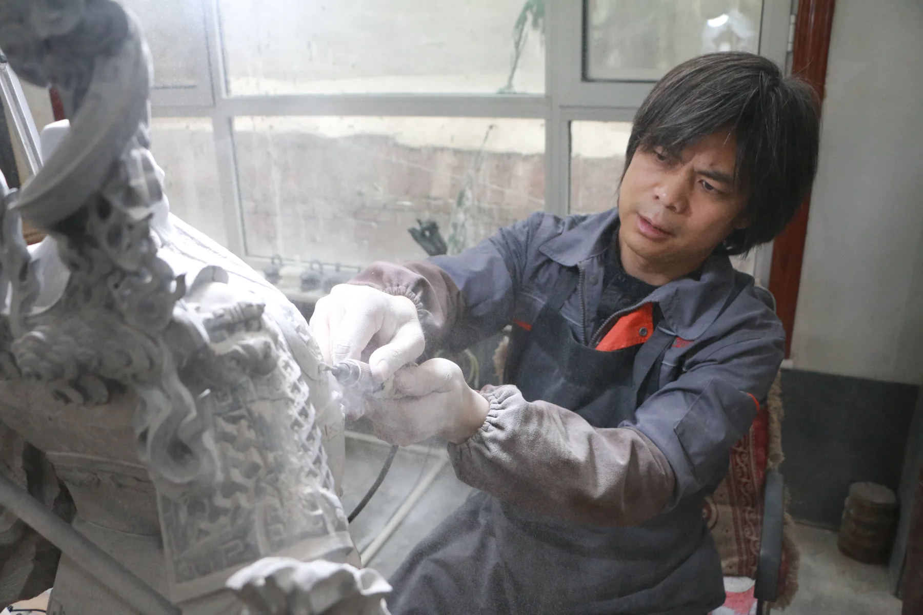 高英坡大师手工凿刻汉白玉