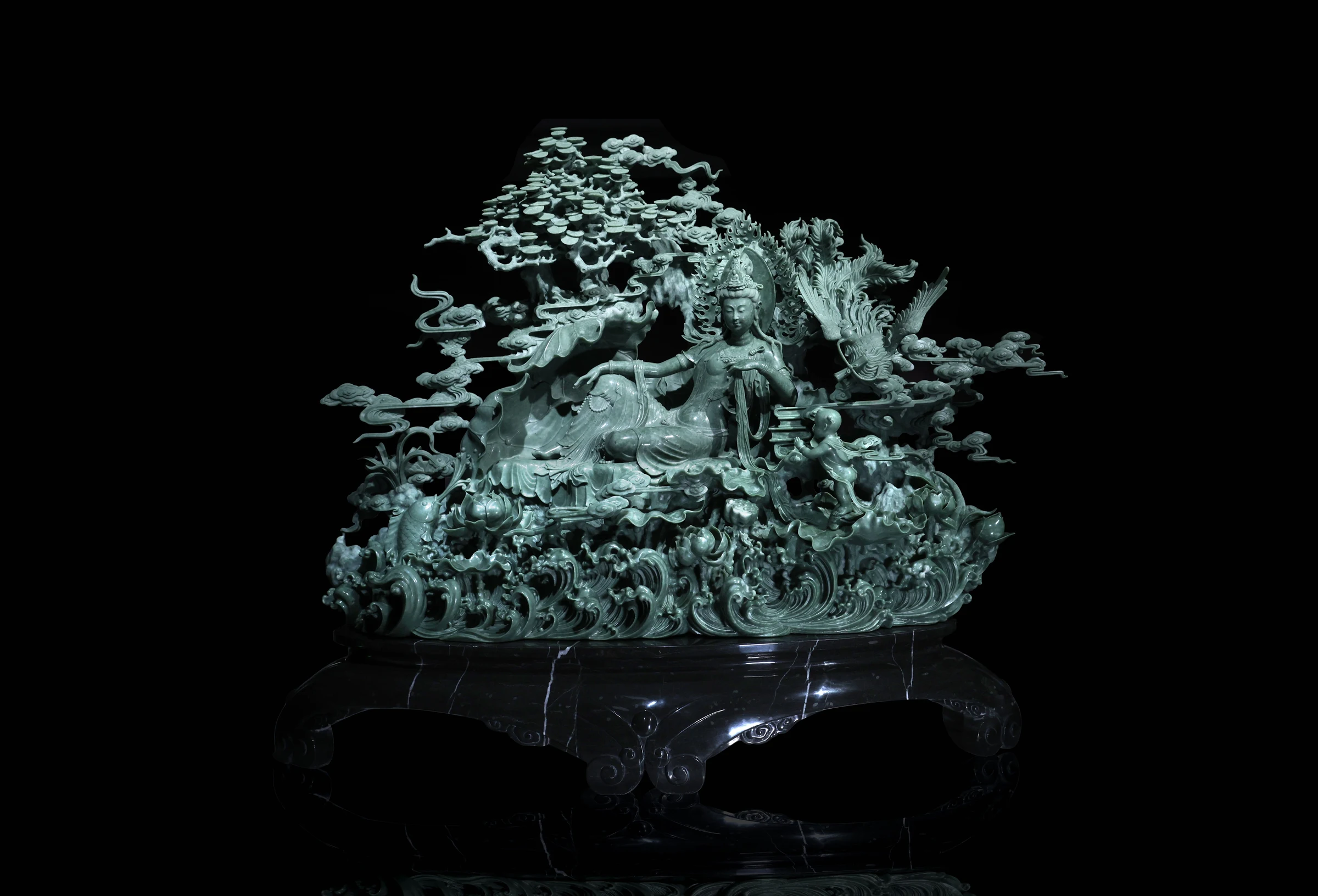 童子拜观音·高英坡大师艺术作品